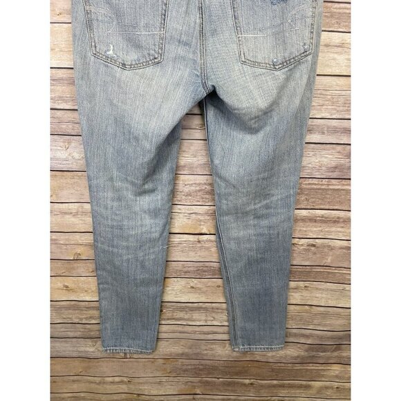 American Eagle Womens 0 Tomgirl Jeans Destroyed Boho Button Fly Denim Holes - Picture 8 of 11